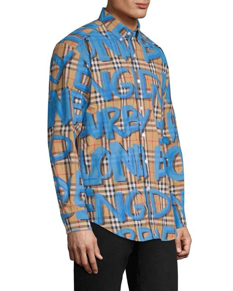 burberry graffiti shirt mens|Burberry Limited.